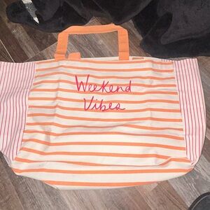 Weekend Vibes Striped Summer Tote NWT